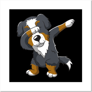 Cute Dabbing Bernese Mountain Dog Dab Dance Posters and Art